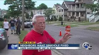 Neighbors want sinkhole fixed