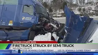 Nelson County deputies investigating after tractor-trailer allegedly hits fire truck