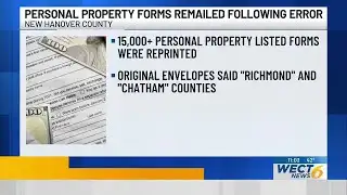 New Hanover County reprints 15,000 tax forms after vendor error