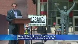 New Herb Brooks Statue Goes Up In St. Paul