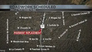 New roadwork scheduled for Oracle Rd.
