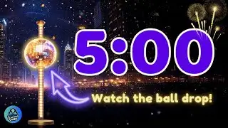New Year Countdown Timer 🎆 5 Minutes NYE Ball Drop with Fireworks