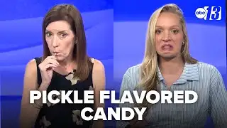 News anchors try pickle flavored candy