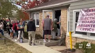 Nice weather, good conversations helps Jackson County voters deal with long lines