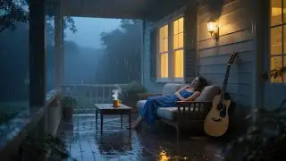 Night Routine Rain Sleep Stream with Gentle Piano Night Ambience
