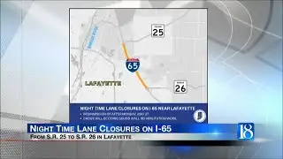 Night Time Lane Closures on I-65