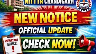 NITTTR Chandigarh New Notice 2026 | Official Update | Latest News | Check Now