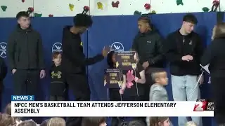 North Platte Community College basketball team visits Jefferson Elementary