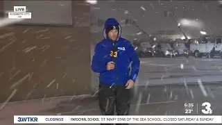 Northeast North Carolina blanketed in snow with strong winds