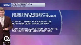 Northern lights could make a return to Cleveland Monday night