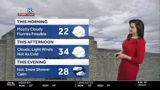 Not as cold or windy today in south-central Pennsylvania