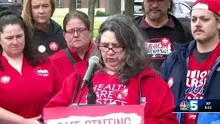 Nurses at Champlain Valley Physicians Hospital rally for better staffing standards