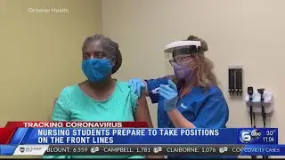 Nursing students prepare to take positions on the front lines
