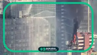 NYC construction crane engulfed in flames