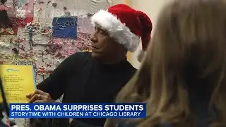 Obama surprises young students, reads to them at South Side library