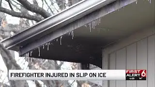 Omaha firefighter injured in slip on ice