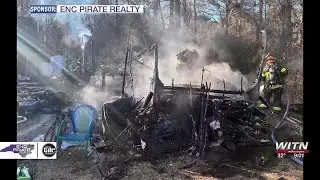 Onslow County fire crews tackle camper fire