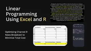 Optimizing Channel 9 News Broadcast: Linear Programming with Excel Solver and R Studio