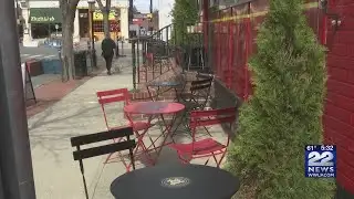 Outdoor dining preparations underway in downtown Northampton