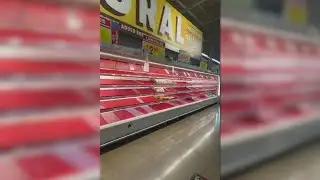 Panic shopping leaves grocery store shelves empty