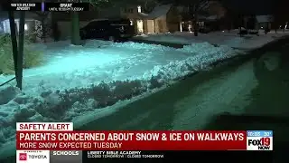 Parents concerned about snow and ice on walkways