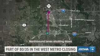 Part of Interstate 80/35 expected to close overnight Wednesday