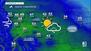 Partly cloudy, breezy, and mild on Thursday