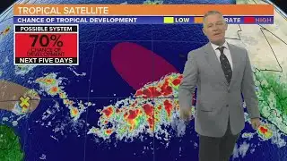 Partly cloudy, still cool and breezy today