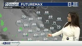 Partly cloudy with isolated showers possible later!