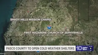 Pasco County to open cold-weather shelters on Thursday
