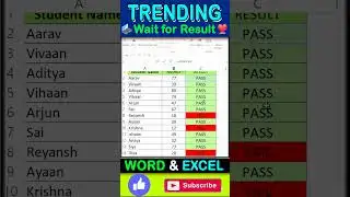 PASS FAIL CALCULATE IN EXCEL #exceltips #shorts #excel #exceltutorial घर बैठे EXTRA INCOME