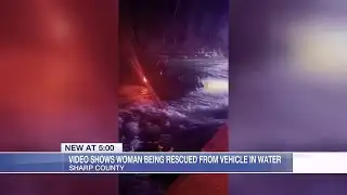 Passerby helps rescue woman whose car overturned in river