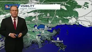 Patchy fog develops, tracking a strong cold front