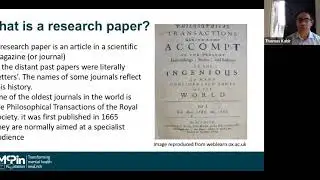 Patient and public involvement webinar: finding and reading a research paper