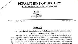 Patna University PhD admission update, Patna University phd interview schedule out, documents #phd