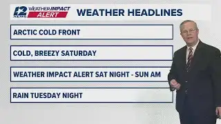 Patrick Vaughn expecting another freezing weekend as arctic cold front moves in