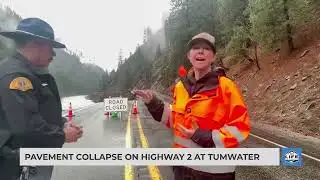 Pavement collapse on Highway 2 at Tumwater
