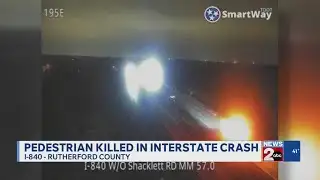 Pedestrian killed in interstate crash