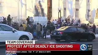 People gather in New Haven to protest Minnesota ICE shooting