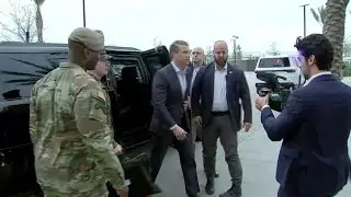 Pete Hegseth greeted by Elon Musk at SpaceX