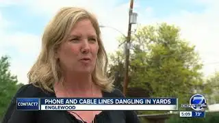Phone and cable lines dangling in yards