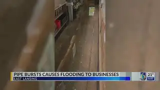 Pipe bursts cause flooding to businesses