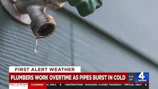 Plumbers work overtime as pipes burst in cold