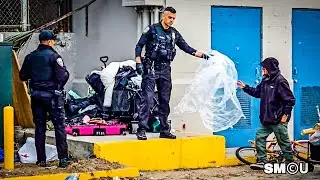 𝗣𝗢𝗟𝗜𝗖𝗘 𝗖𝗥𝗔𝗖𝗞𝗗𝗢𝗪𝗡: Homeless Encampment Cleared at Santa Monica Beach