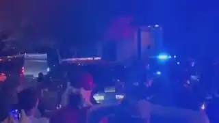 Police declare riot after protesters 