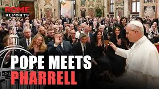 Pope Leo greets Pharrell Williams and Nelson Mandela’s widow at the Vatican