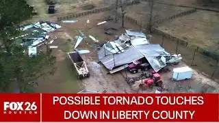Possible tornado hits Liberty County