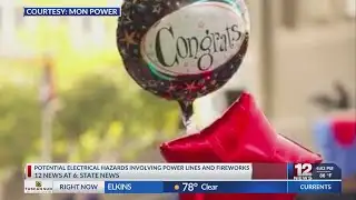 Potential electrical hazards involving power lines and fireworks