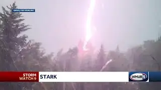 Powerful lightning strike caught on video in Stark