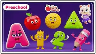 Preschool Learning activities for 3 year olds at home | Learn ABC Phonics Shapes Numbers Colors 🌈